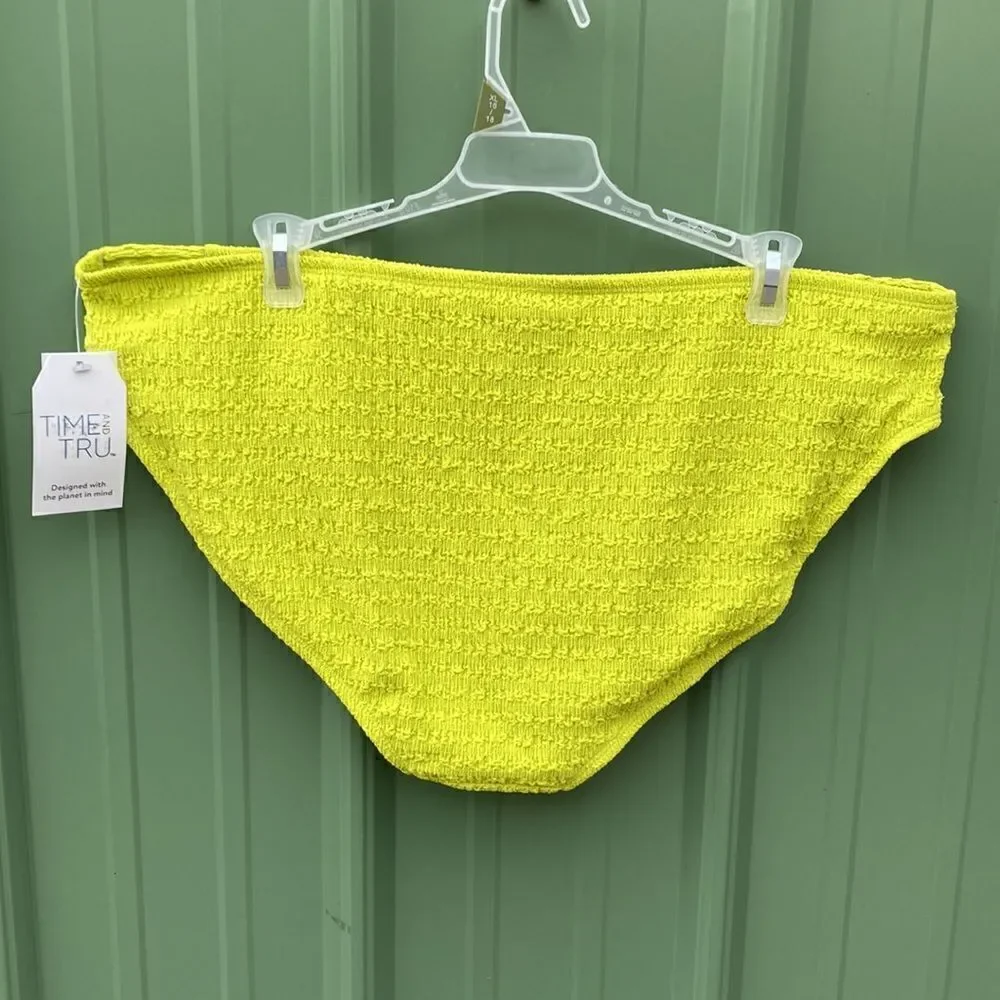 Women's Crinkle Bikini Bottoms with Bead Accents Swimsuit Bathing Suit Size XL